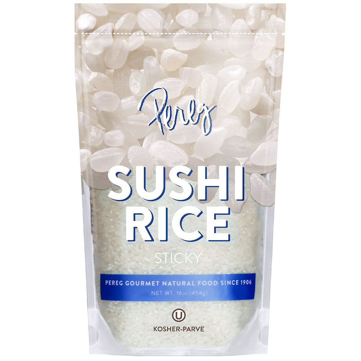 Sushi Rice (16 Oz/Bag x 6 Pack) - White Sticky Short Grain - Vegan, Non-GMO, Made In USA, Sushi, Rice Ball, And Everyday Japanese Dishes - Resealable Packaging