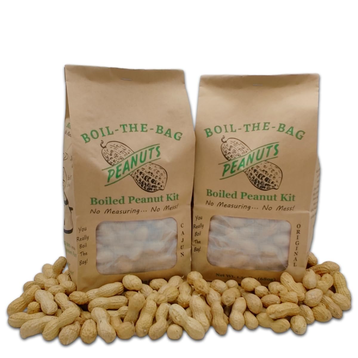 Boiled Peanuts Kit | Contains Premium In Shell Peanuts, Salt, and a Unique Seasoning Blend in a Muslin Cooking Bag | 2 Kits of Buffalo Wing Flavor
