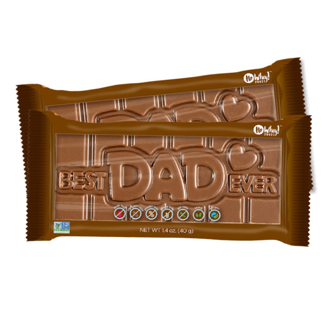 Best Dad Ever 3D Bar, 2 PACK - Vegan, Dairy & Nut Free, Allergy Friendly