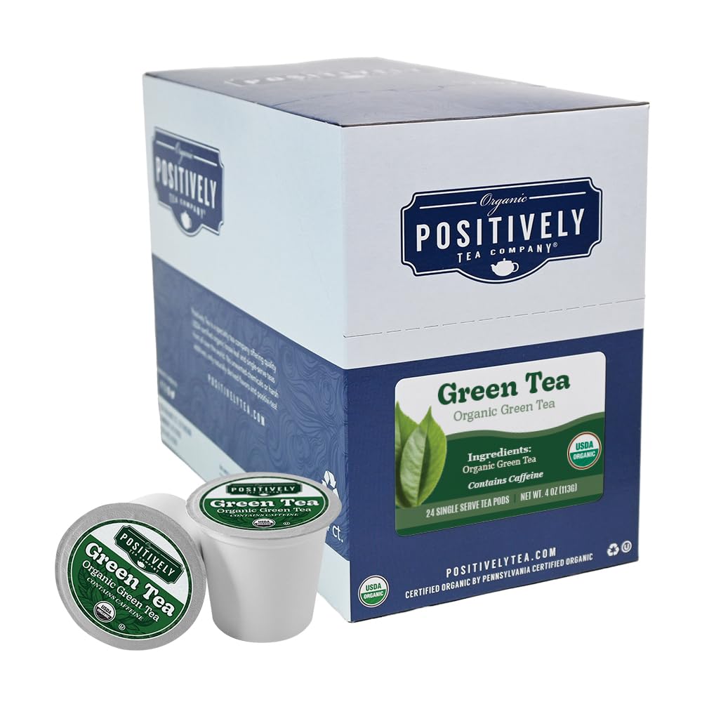 Organic Positively Tea Company, Organic Green Tea, K-Cup Compatible, 24 Pods