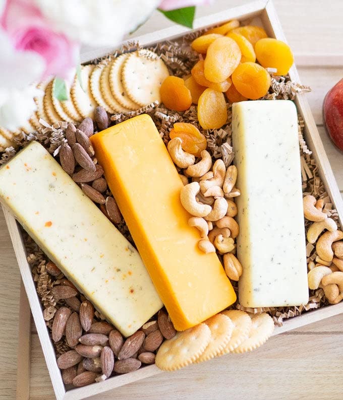 From You Flowers Premium Fruit, Cheese, Crackers & Nuts Tray - Chocolate Dipped Fruit, Gourmet Cheese & Nuts for Birthday & Thank You