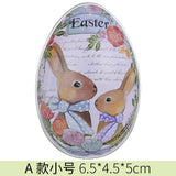 LASIYUAN 4pcs Pieces Painted Eggshell Style tin Box for Easter?Reusable Metal Egg Tins by ?for Easter Parties Decorations Storage Style (4 small)