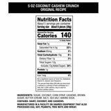 5 OZ Original Coconut Cashew Crunch, Pack of 6 Pouches