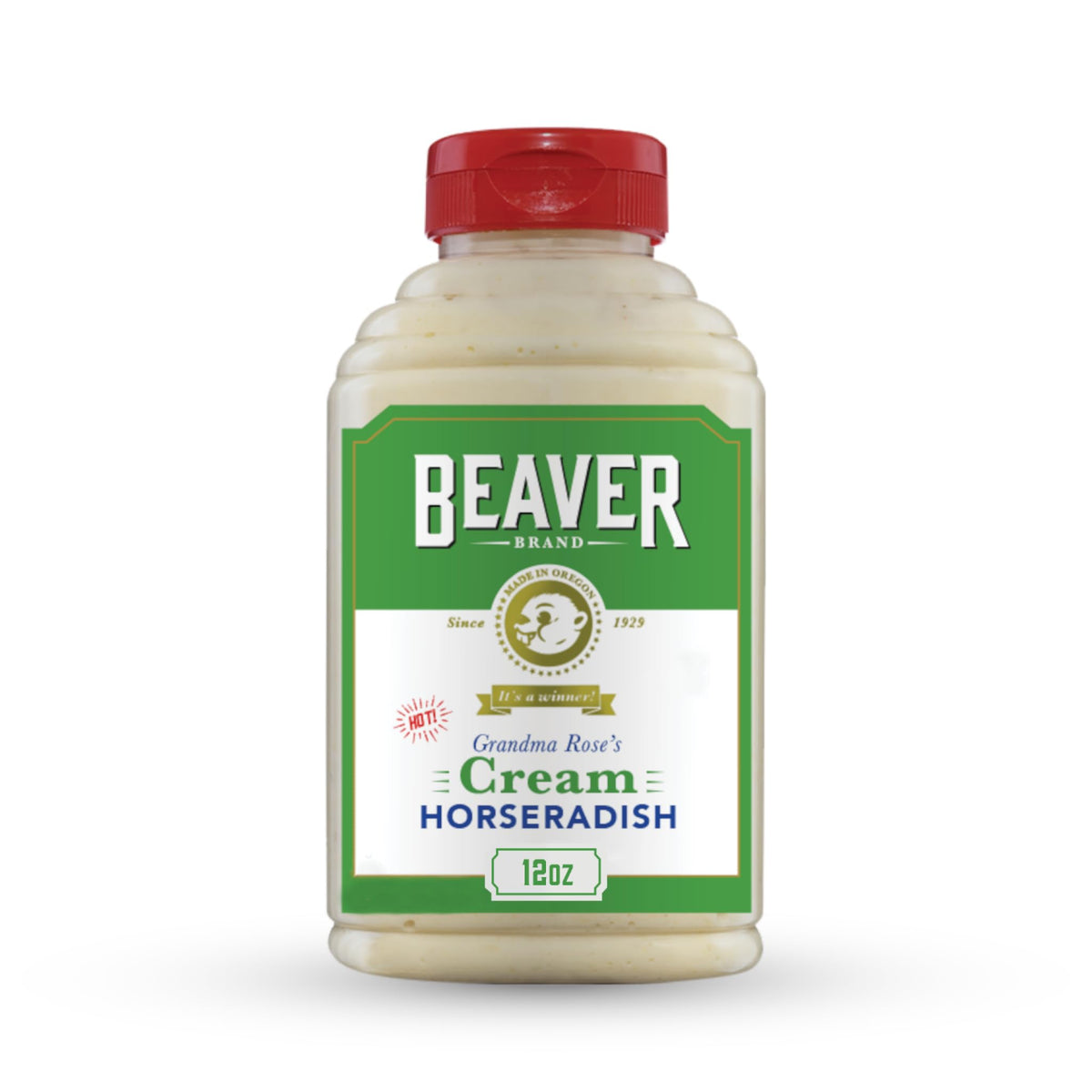Beaver Hot Cream Horseradish, 12 oz squeeze bottle