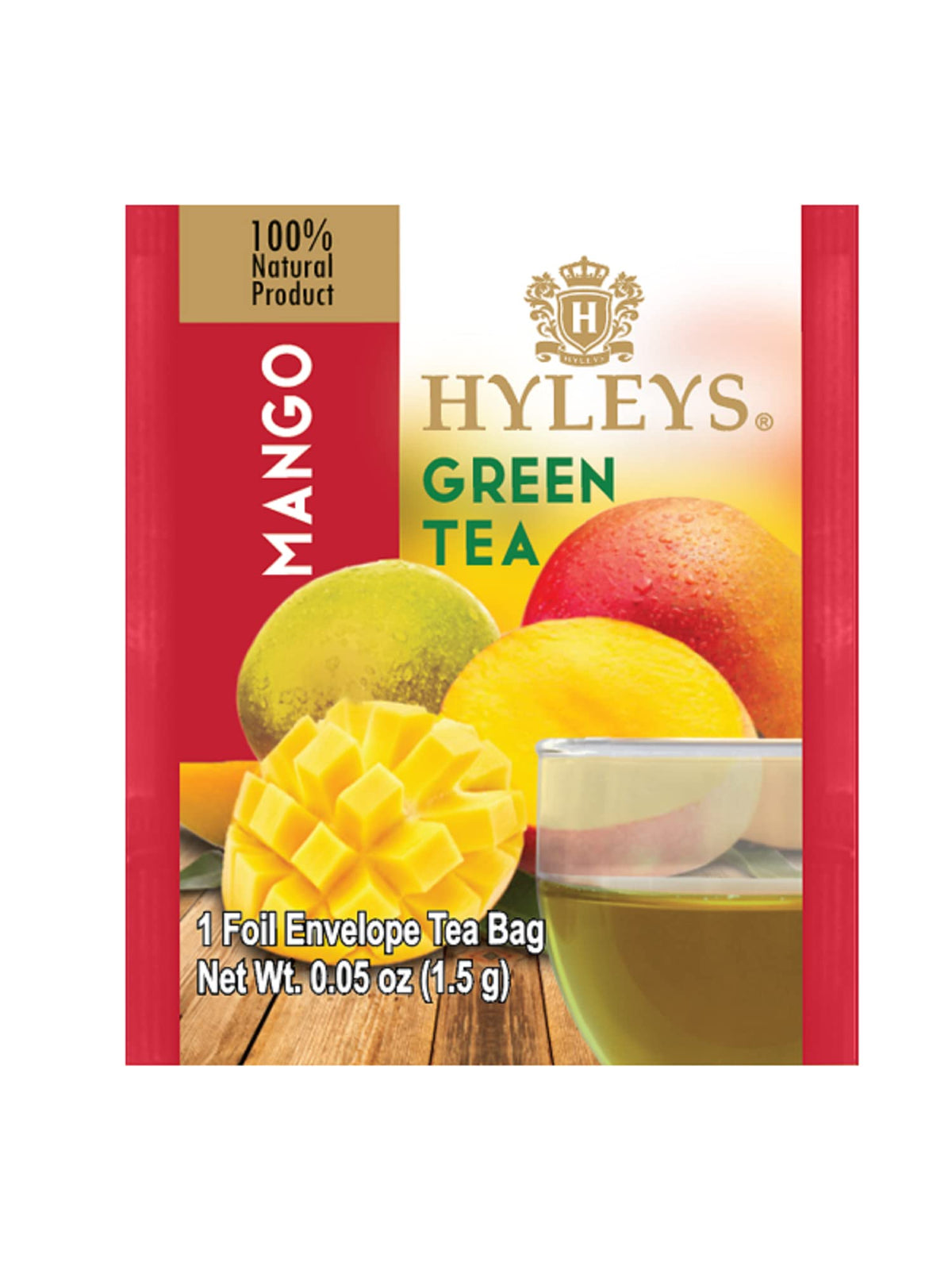HYLEYS Tea Mango With Green Tea - 25 Tea Bags (1 Pack)