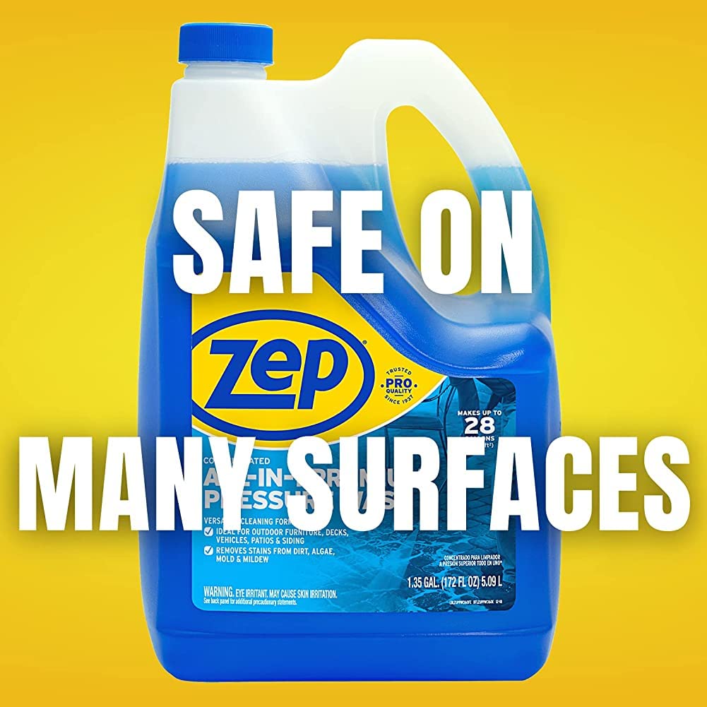 Zep All-In-1 Pressure Wash Cleaner (Case of 4) Concentrated Formula Makes 28 Gallons (ZUPPWC160)