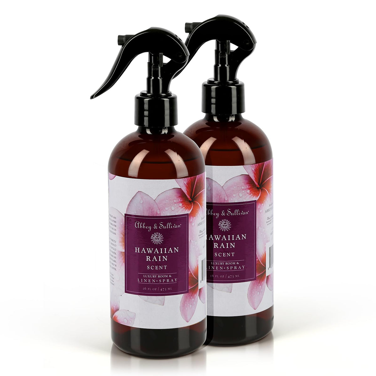 Abbey & Sullivan Linen Spray, Hawaiian Rain, Fabric Freshener and Fragrance Room Spray, Pack of 2, 16 oz