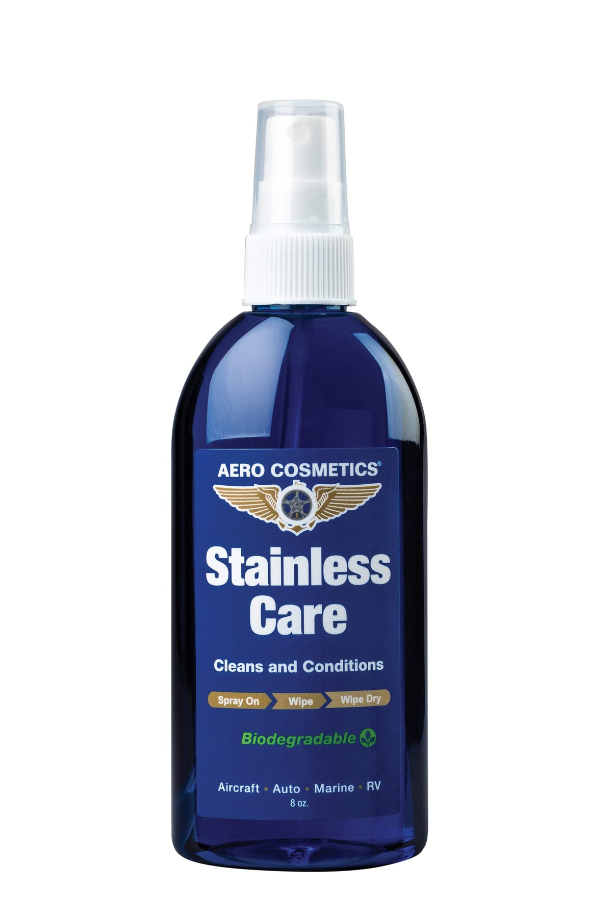 Aero Cosmetics Stainless Care Fingerprint Resistant, Removes Residue, Water Marks and Grease from Appliances - Use on Refrigerators, Ovens