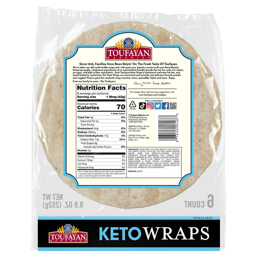 Toufayan Bakeries, Keto Breads (Keto Wraps)