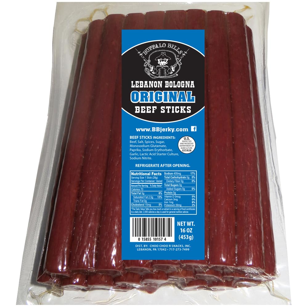 Buffalo Bills 3 Piece Lebanon Bologna Gift, Slow Cured & Smoked Beef Sticks