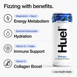 Huel Energy+ | Blue Raspberry Energy Drink | 200mg of Caffeine 35 Calories