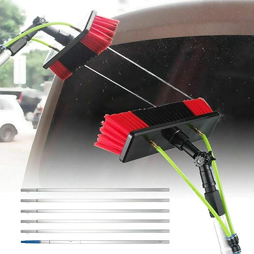 DYRABREST Water Fed Pole Kit,Window Washing Kit with 8M Extension Pole, Solar Panel Cleaning Brush for Glass, Solar Panels, Trucks, Vans,Window
