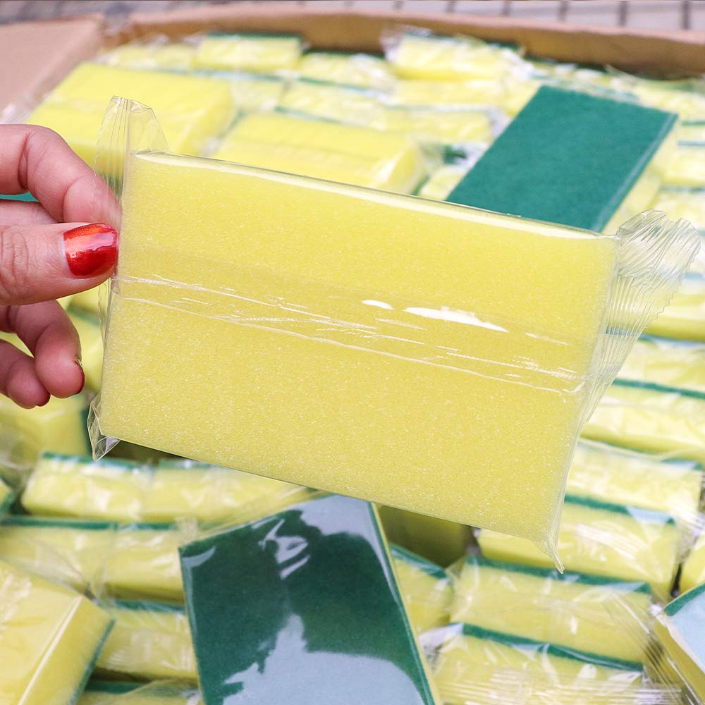 Sponge Individually Wrapped?Kitchen Dishwashing Sponge Scouring Pad Dishcloth Suitable for Travel Apartments Set of 24 PCS