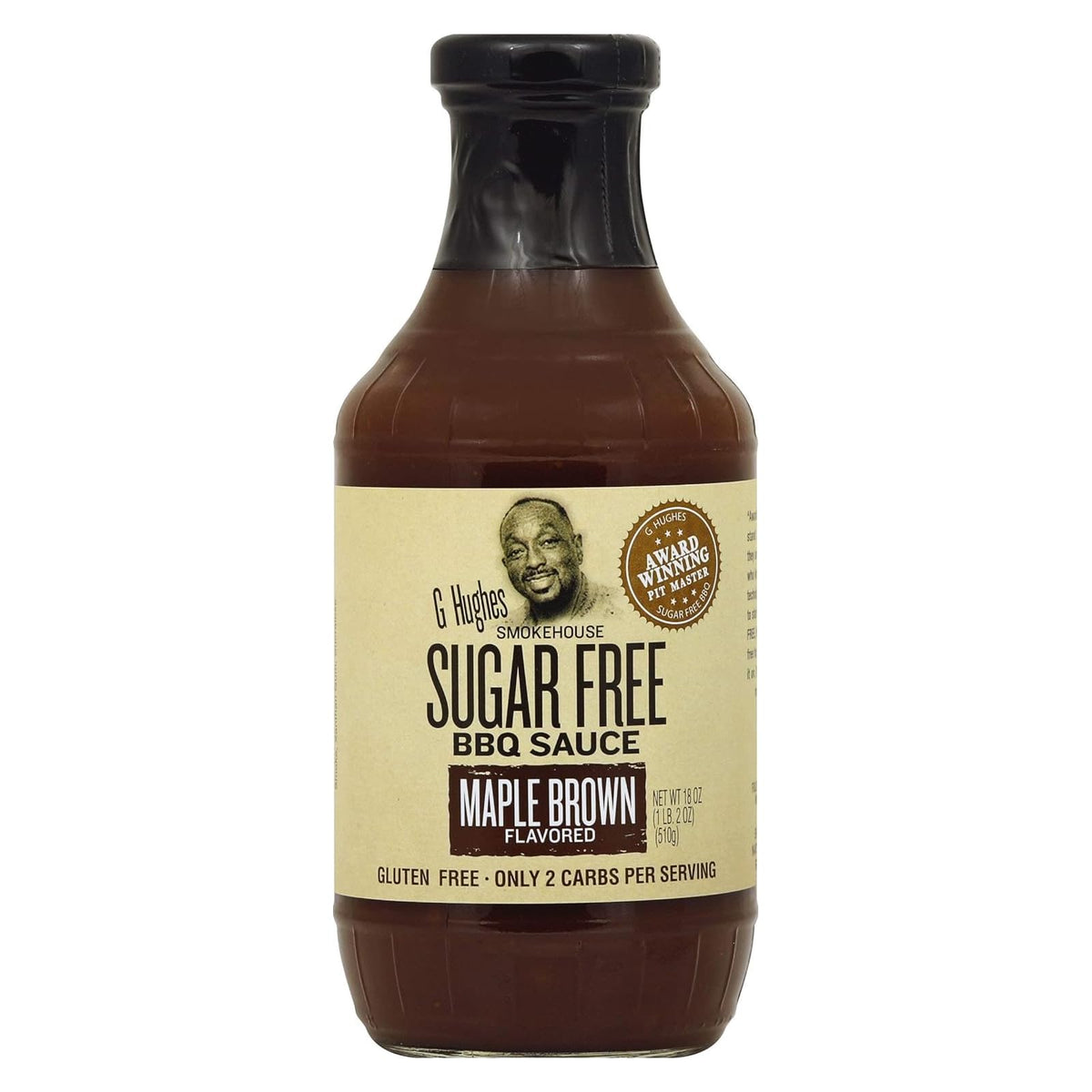 G Hughes BBQ Sauce SugarFree Maple Brown