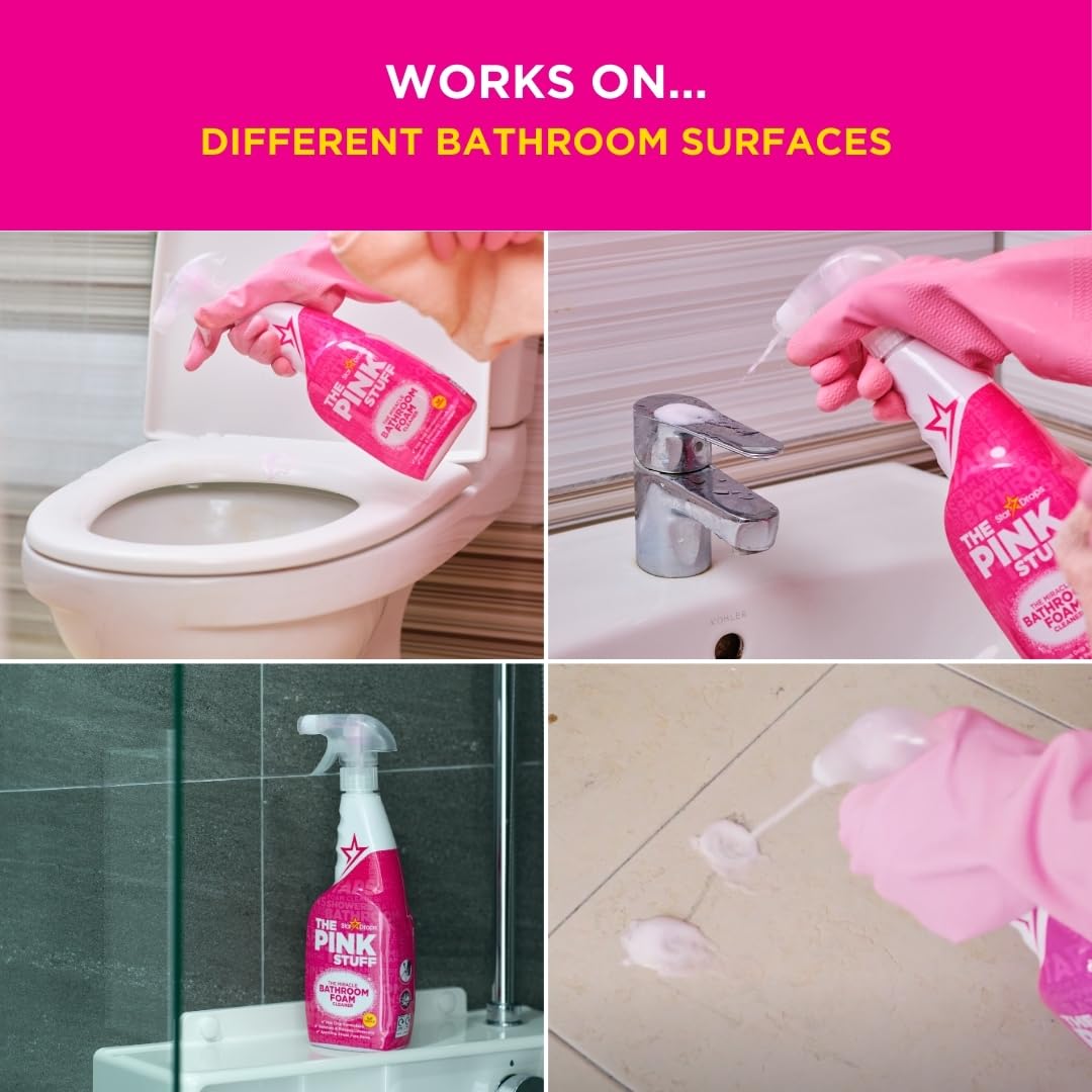 Stardrops - The Pink Stuff - Miracle Bathroom Foam Cleaner 750ml - Baths, Tiles, Soap Scum, Limescale, Streak Free