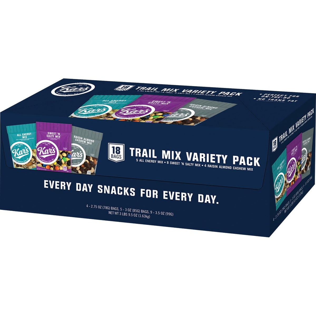 Kar's Nut and Fruit Variety Pack, 3.5 Ounce (Pack of 18) (SN08826)