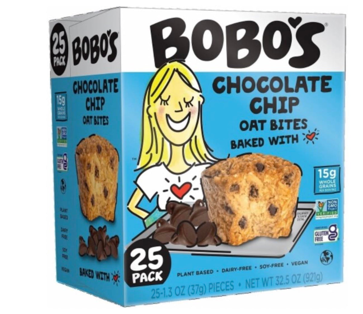 Bobo's Chocolate Chip Oat Bites, 25 Pack, 1.3 oz Pieces