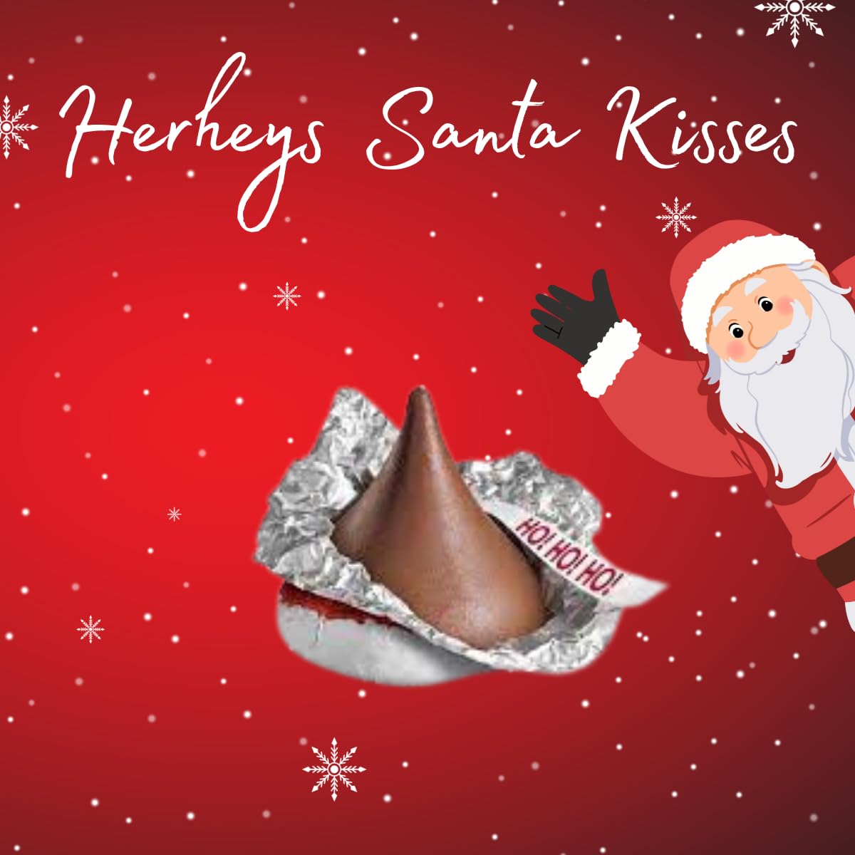 Candykrave Hershey'ss Santa Hat Kisses Milk Chocolate candy - (2LB 180 pcs) - Bulk chocolate Silver Foil Candy variety pack - Delicious Treats