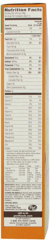 Post Bran Flakes Whole Grain Wheat Cereal 16 oz (Pack of 12)