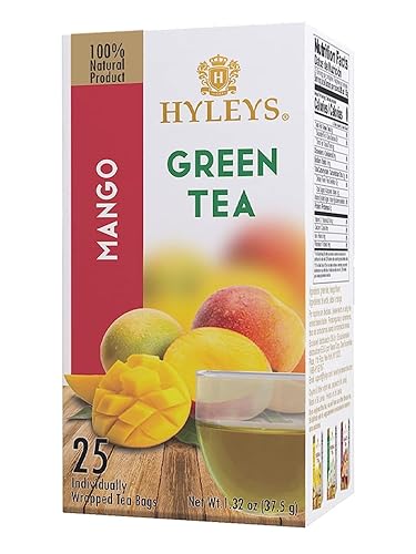 HYLEYS Tea Mango With Green Tea - 25 Tea Bags (1 Pack)
