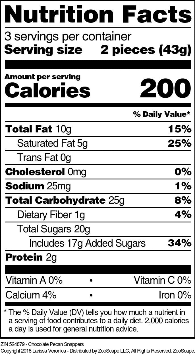 Chocolate Pecan Snappers (4 oz, ZIN: 524879) - 2 Pack