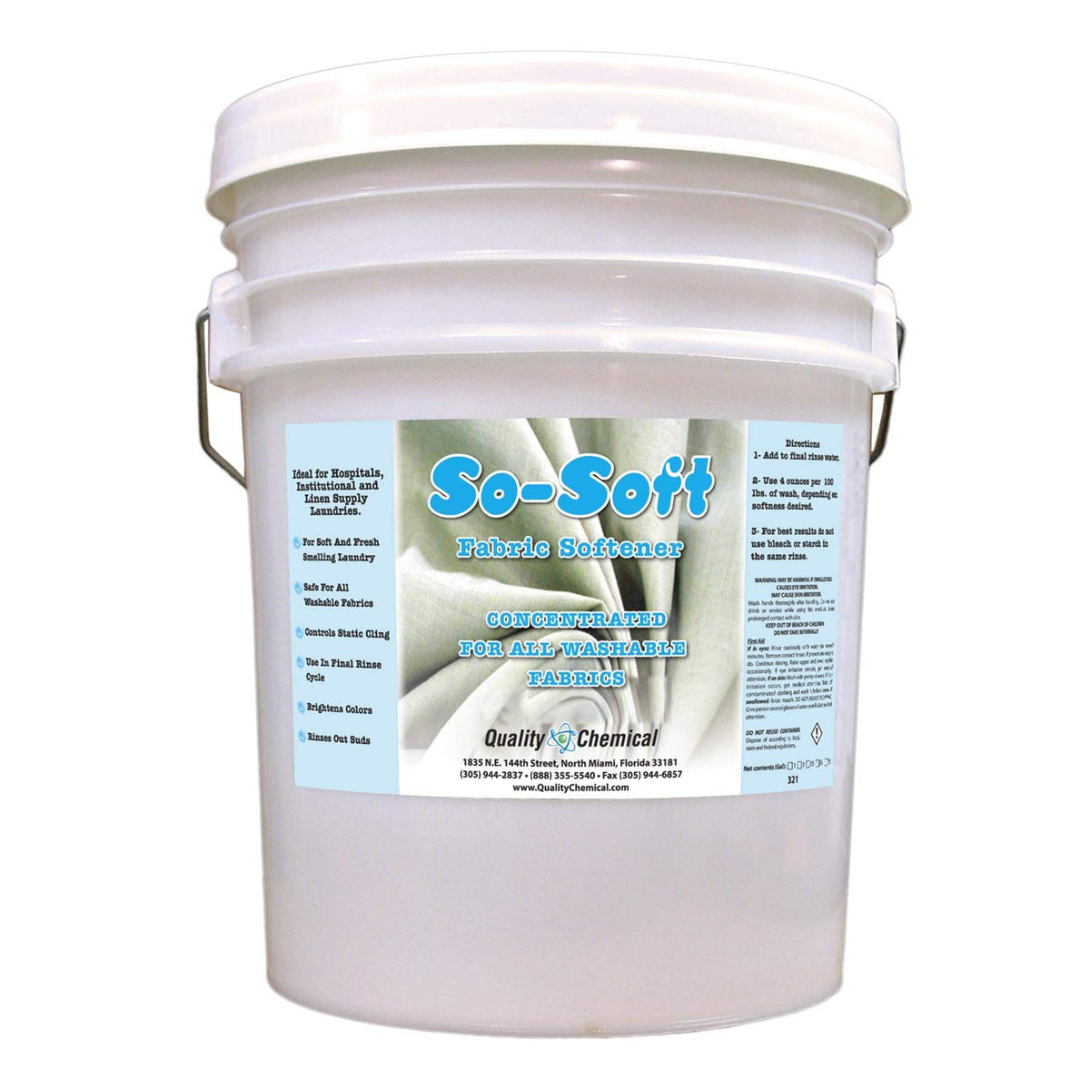 Quality Chemical So Soft Fabric Softener - All Fabric Softener - Liquid - Controls Static Cling, No Stiffening and Fraying - Laundry Softener for Soft