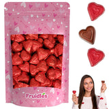 1 Pound Fruidles Valentine's Milk Chocolate Hearts, Party Bag Fillers, Red Individually Wrapped Foils, Kosher Certified