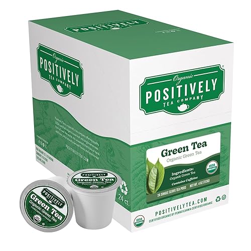 Organic Positively Tea Company, Organic Green Tea, K-Cup Compatible, 24 Pods