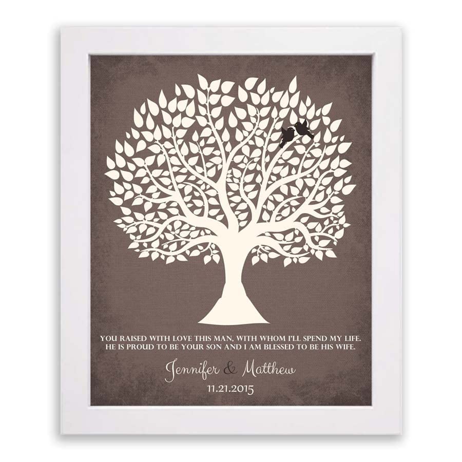 Lucky Tusk Personalized Gift For Mother of Groom You Raised With Love This Man Wedding Poem Tree Gift For Mom and Dad #LT-1116,