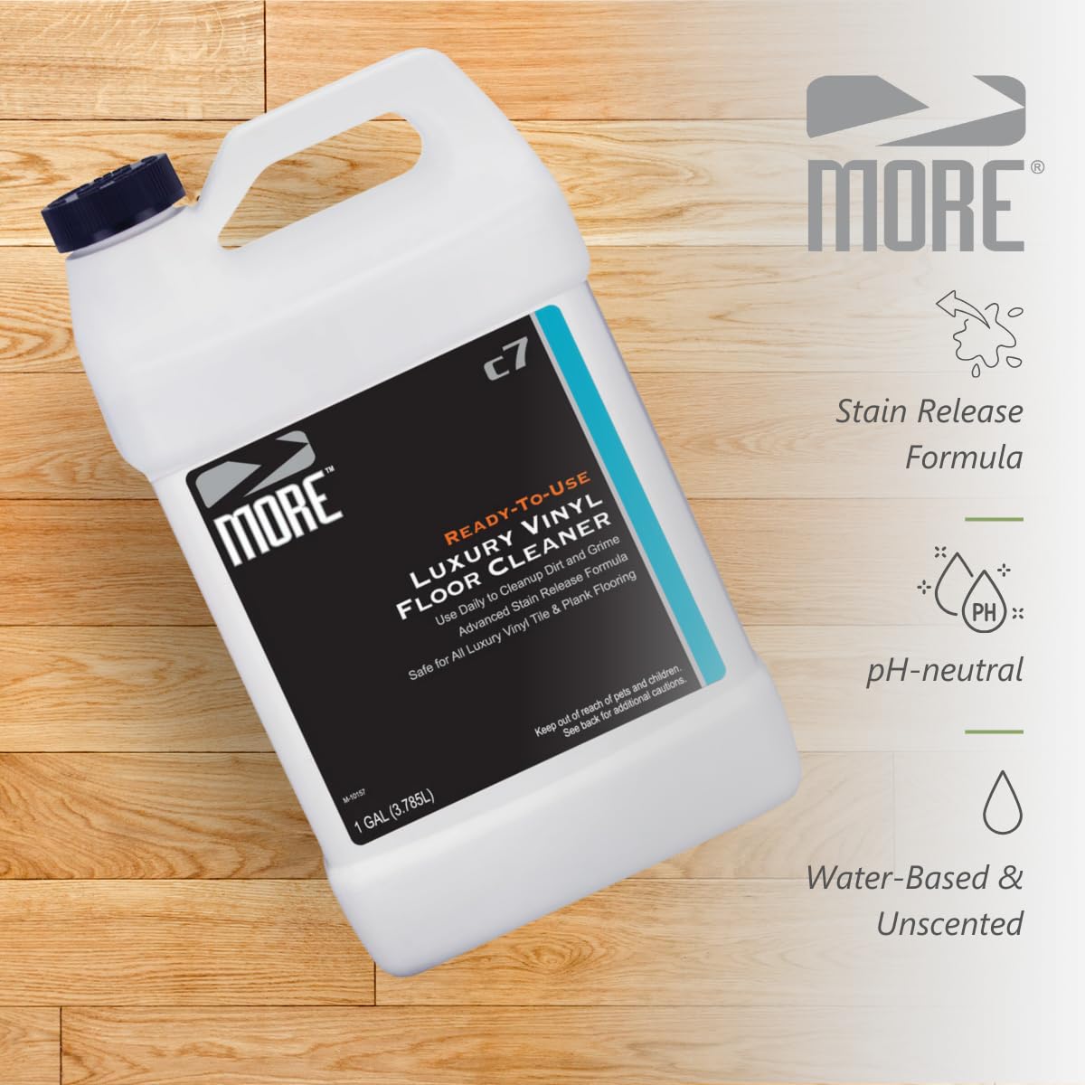 MORE Luxury Vinyl Floor Cleaner for Vinyl Plank Flooring - Ready to Use, Daily Cleaning Formula for Tile, Vinyl Surfaces [Gallon / 128oz]