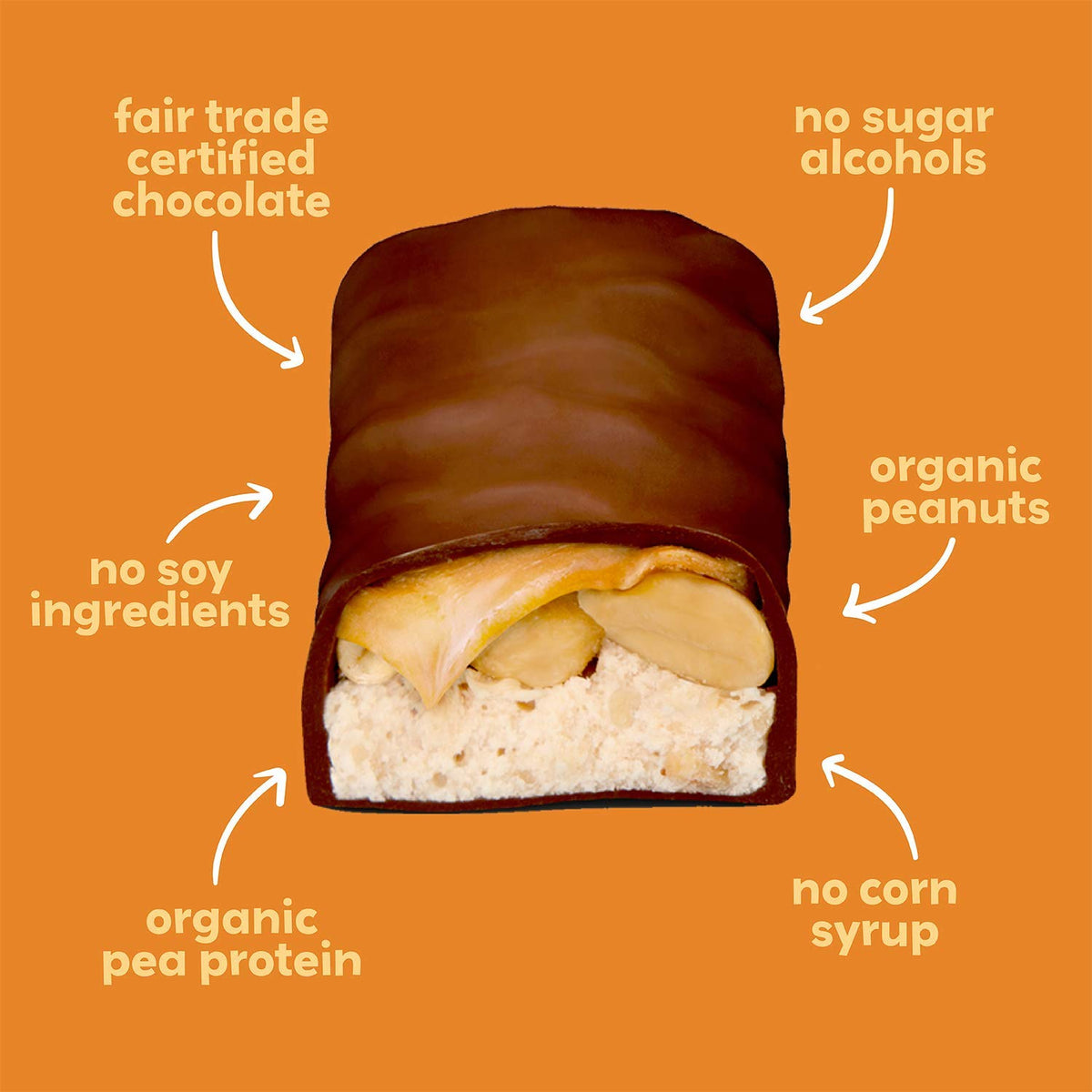 UNREAL Dark Chocolate Caramel Peanut Nougat Bars (1 Bag), 70% Organic Ingredients, Fair Trade, Non-GMO, No Corn Syrup, Sugar Alcohols, Soy, 3.4oz