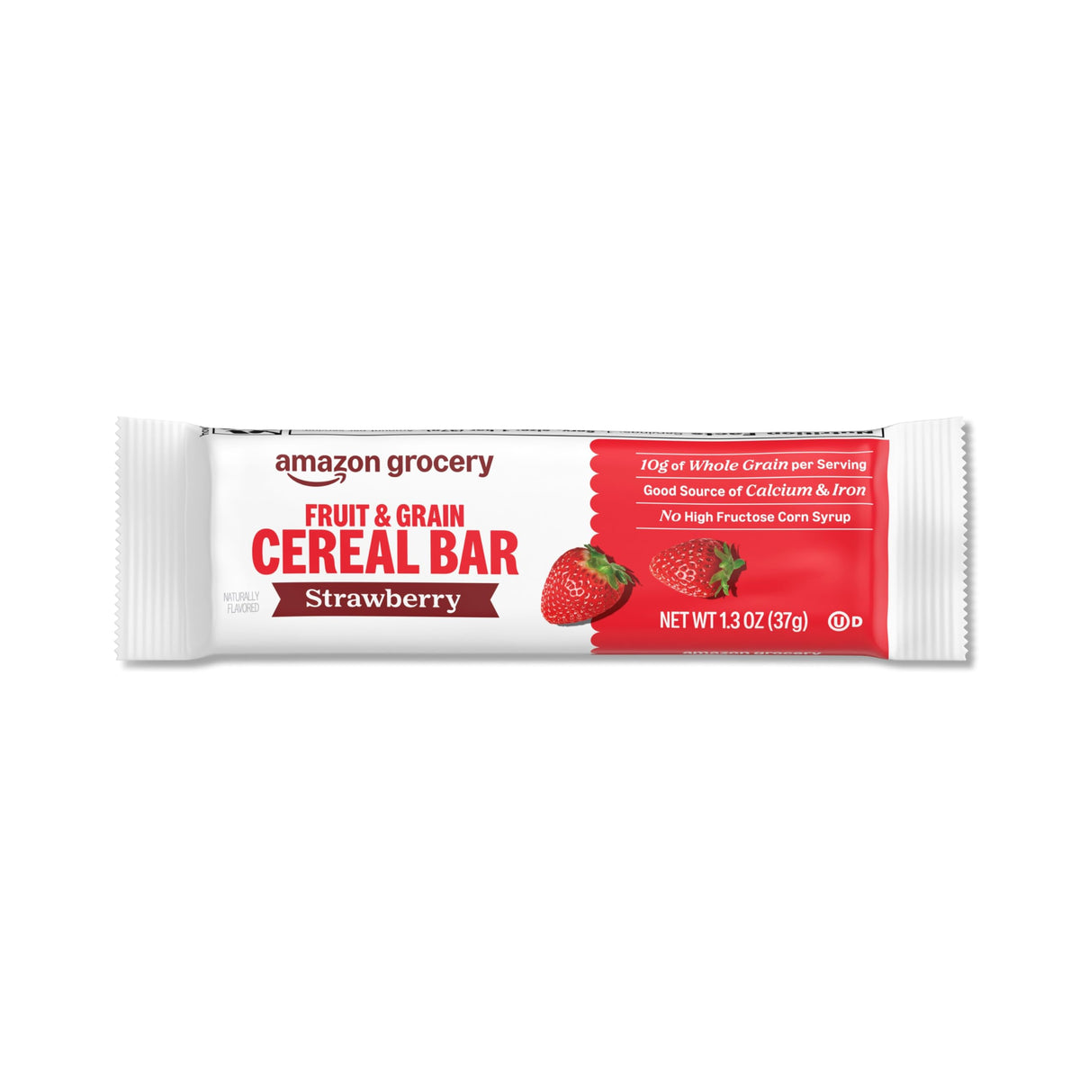 Amazon Grocery, Fruit & Grain Cereal Bars, Strawberry, 10.4 Oz, 8 Ct