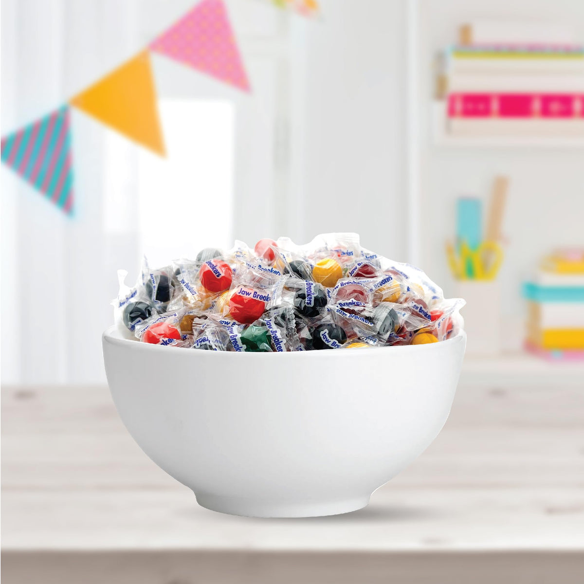 Jaw Breakers - 2 Pound Bulk Pack (About 170 Count) - Assorted Fruit Hard Candy - Individually Wrapped Candy - Lemon, Lime, Cherry, Orange, and Grape