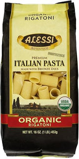 Alessi Itlaian Organic Rigatoni, 1 Pound (Pack of 12)