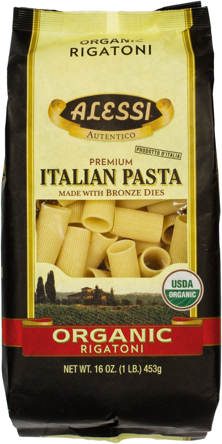 Alessi Itlaian Organic Rigatoni, 1 Pound (Pack of 12)