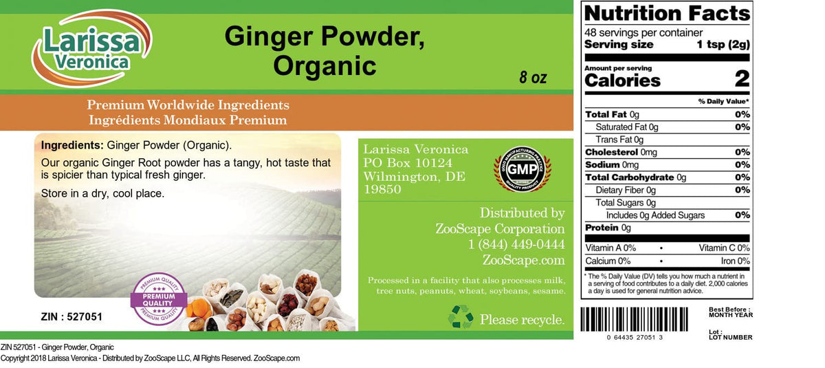 Ginger Powder, Organic (8 oz, ZIN: 527051) - 3 Pack
