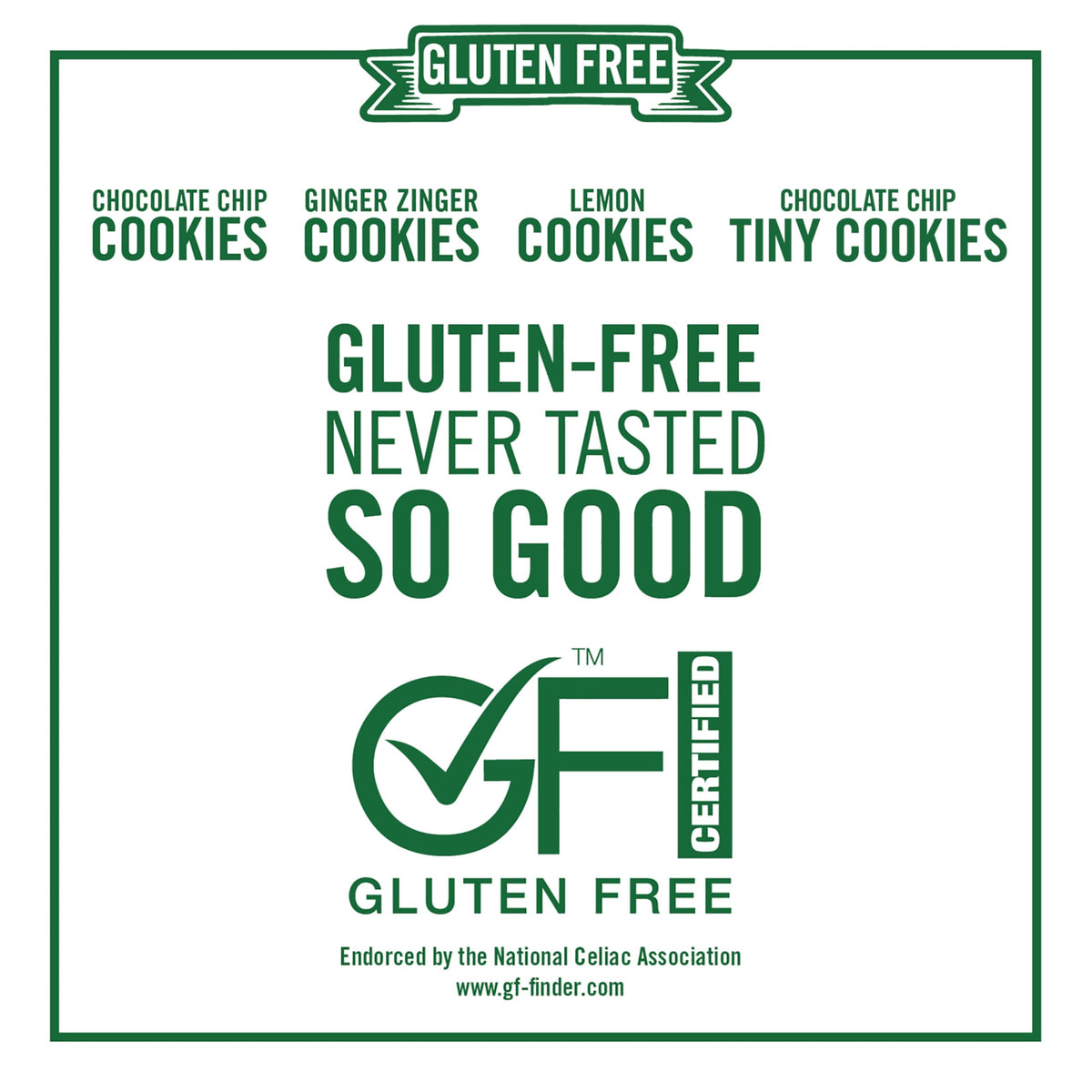 Tate's Bake Shop Gluten Free Cookies Variety Pack, Lemon, Ginger Zinger, Chocolate Chip, and Tiny Chocolate Chip Cookies, 4 Bags