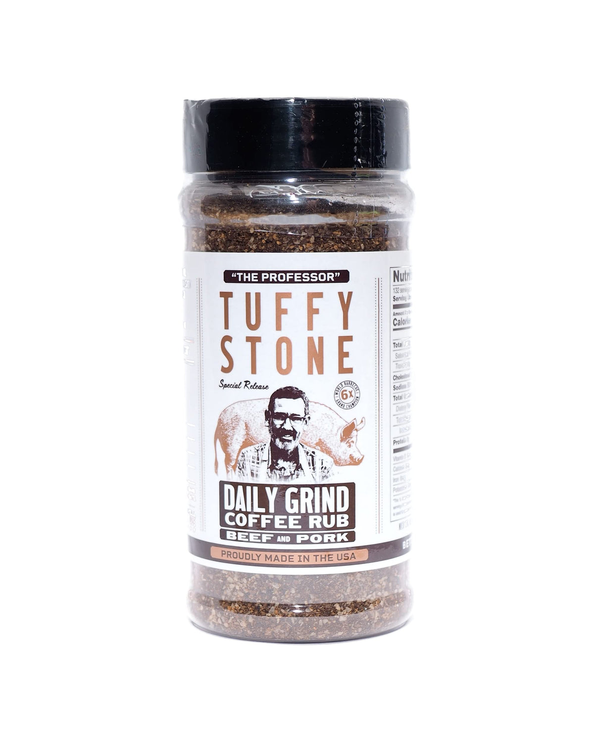 Tuffy Stone Daily Grind Coffee Rub | 6x World Barbecue Grand Champion | Bold Coffee Rub for Meat | BBQ Rubs and Spices | 9 oz Shaker