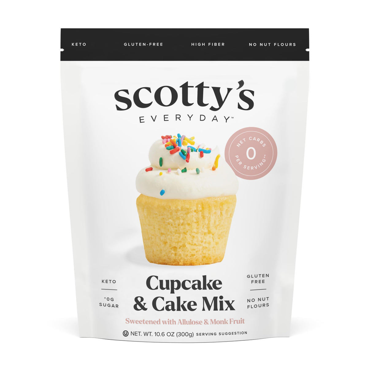 Scotty's Everyday - Keto Cupcake & Cake Mix - 0g Net carbs, 0g Added Sugar, Gluten-Free, High Fiber - No Nut Flours - 10.6oz, Pack of 1