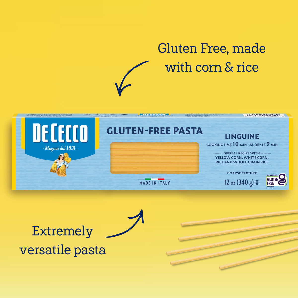 De Cecco Linguine Gluten Free, 12 Ounces (Pack of 12)