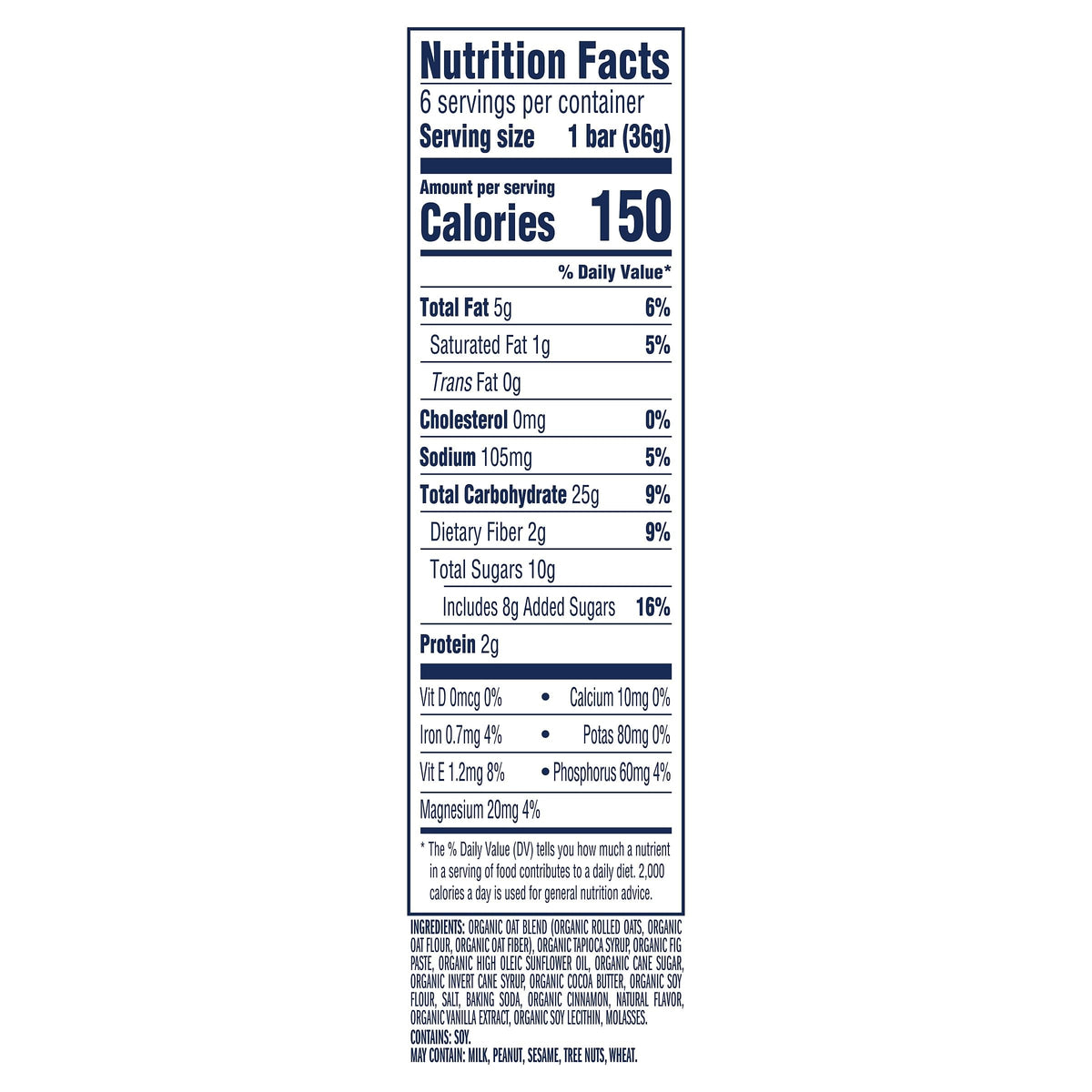 Zbar - Iced Oatmeal Cookie - Soft-Baked Energy Snack Bars - Non-GMO - 12g Whole Grains - USDA Organic Granola Bars - Snacks for Kids (6 Pack)