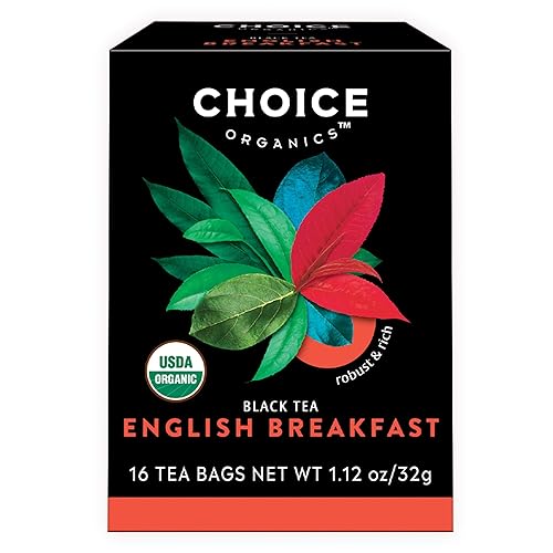 Choice Organics - Organic English Breakfast Tea (6 Pack) - Fair Trade - Compostable - Contains Caffeine - 96 Organic Black Tea Bags