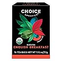 Choice Organics - Organic English Breakfast Tea (6 Pack) - Fair Trade - Compostable - Contains Caffeine - 96 Organic Black Tea Bags