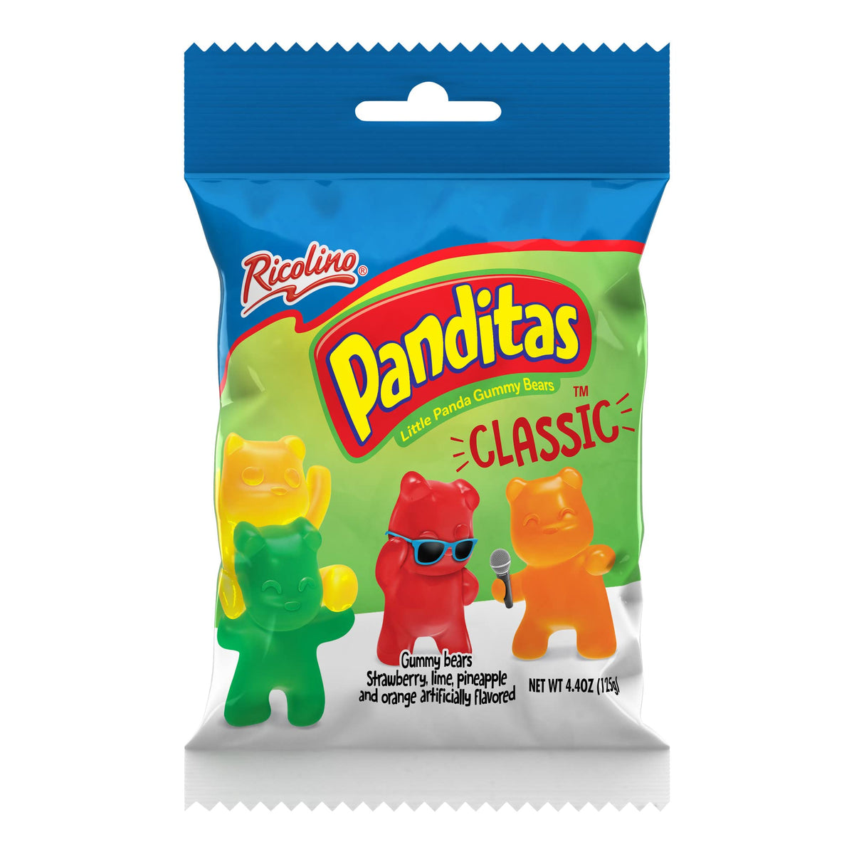 RICOLINO Panditas Classic Gummies Box with 6 bags of 4.4 ounces