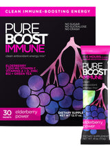 Pureboost Sugar-Free Immune Clean Energy Booster Drink Mix, Elderberry 30ct