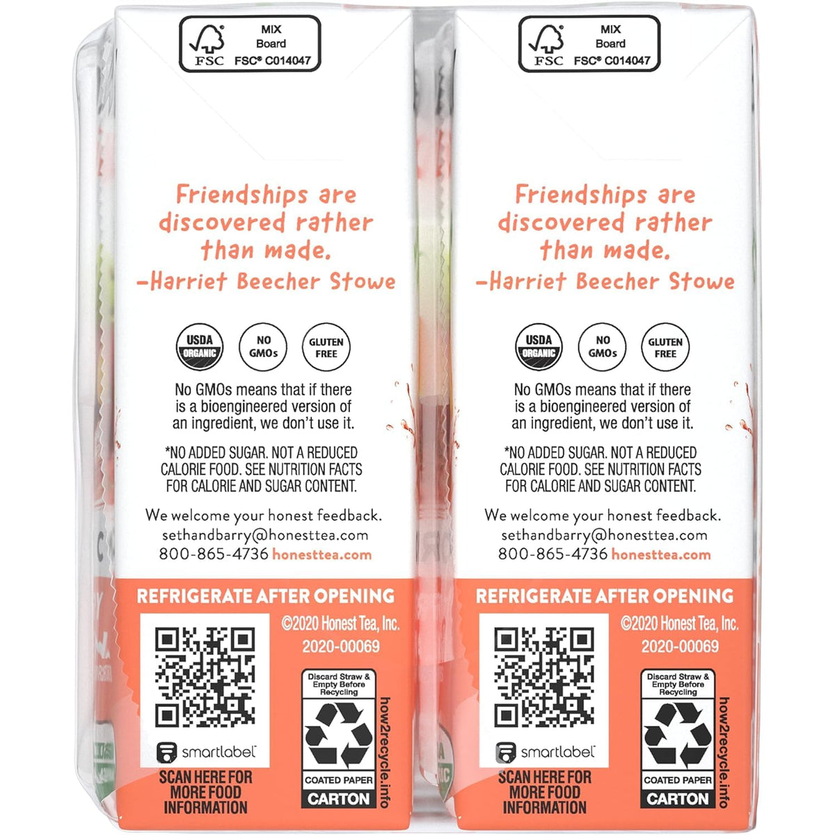 Honest Kids Strawberry Peachy Keen Cartons, 6 fl oz, 8 Pack, 5 Sets