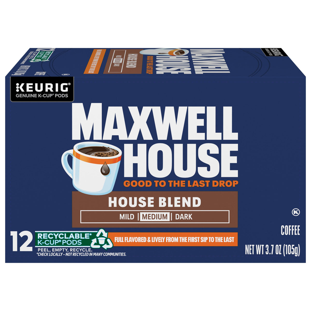 Maxwell House Blend Coffee K Cup Single Serve, 24 Count