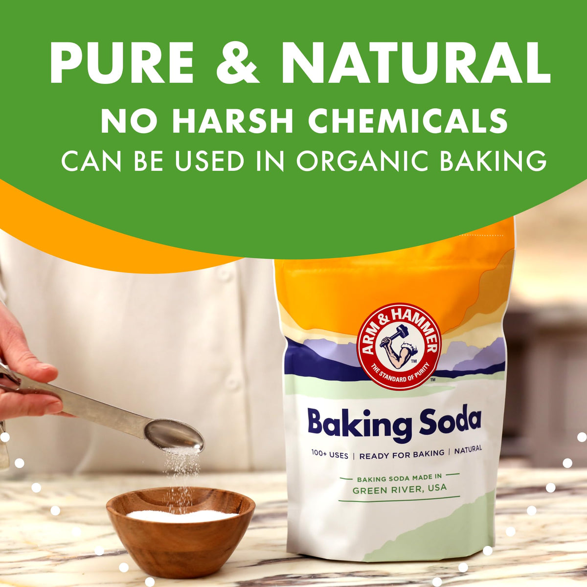 ARM & HAMMER Baking Soda, Multi-Purpose 100% Pure Sodium Bicarbonate Powder for Cooking, Baking, Cleaning, Laundry, Deodorizing, DIY & More, 7 Lbs