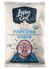 LesserEvil Oh My Ghee! Organic Popcorn, No Artificial Ingredients, Coconut Oil, Pack of 5, 5 oz Bags