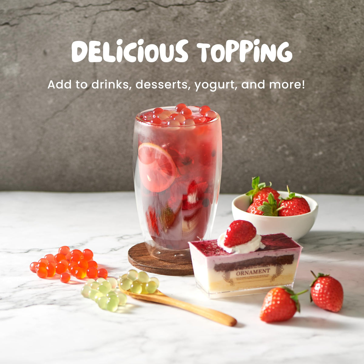 Bossen Bursting Boba Pure25 filled with a refreshing fruity liquid that creates a burst of flavor in your mouth Make in Taiwan 7.04 lb Each Pack (1